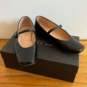 J. Crew Anya Mary Jane Flats in black leather